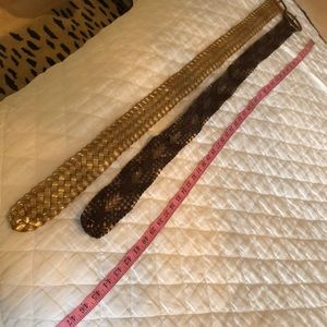 Two L belts bronze gold lot set